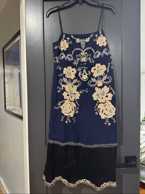 NWT Anthropologie Allaire Embroidered Slip Dress size XS